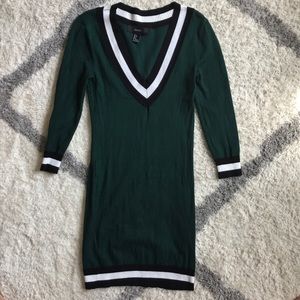 Forrest green mini sweater dress